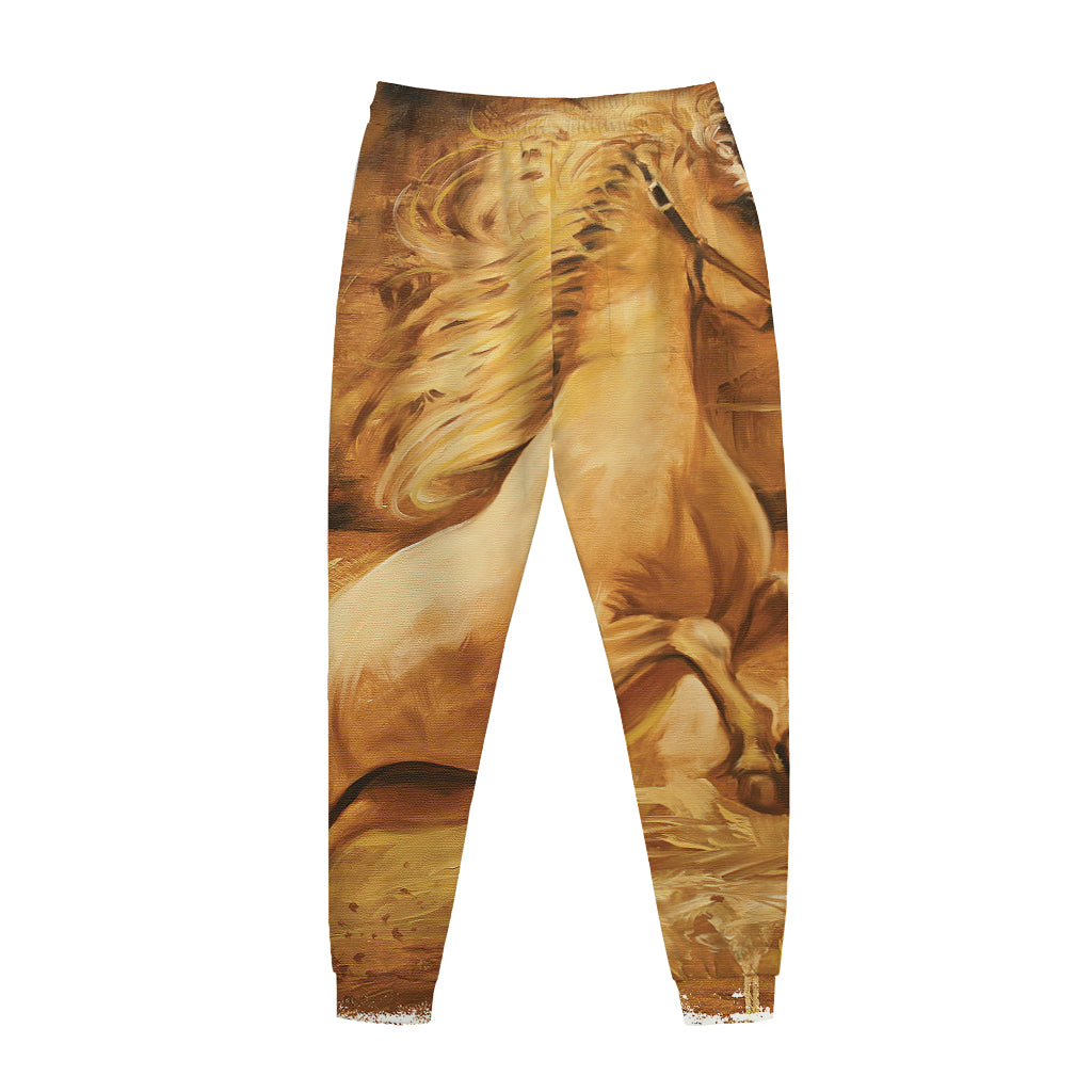 Vintage Horse Painting Print Jogger Pants