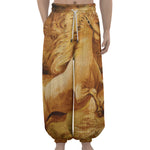 Vintage Horse Painting Print Lantern Pants