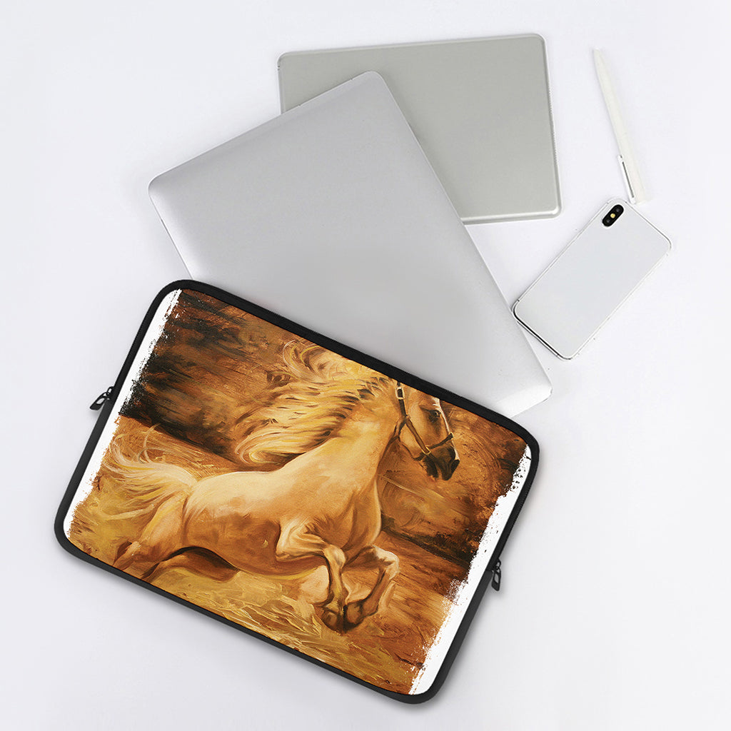 Vintage Horse Painting Print Laptop Sleeve