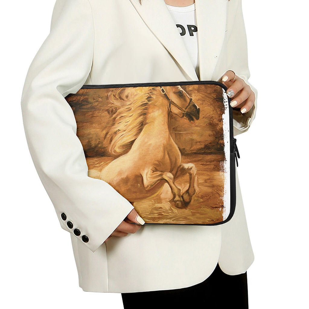 Vintage Horse Painting Print Laptop Sleeve