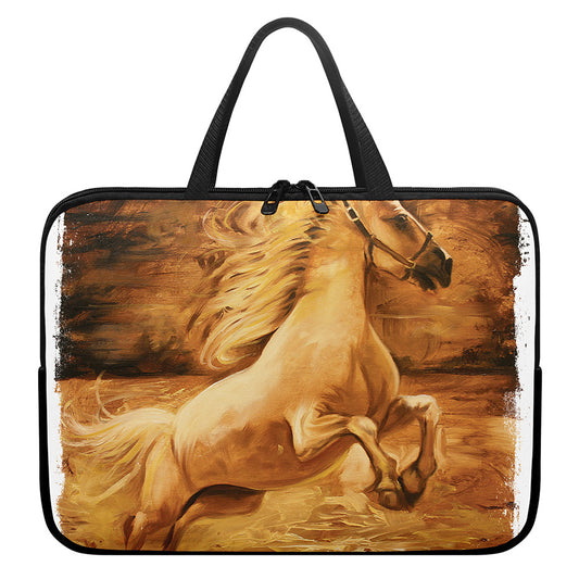 Vintage Horse Painting Print Laptop Sleeve With Handle