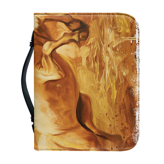 Vintage Horse Painting Print Leather Bible Cover