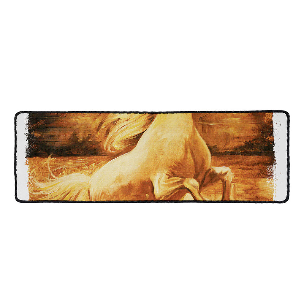 Vintage Horse Painting Print Long Kitchen Mat