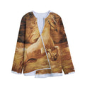 Vintage Horse Painting Print Long Sleeve Short Coat