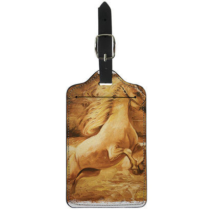 Vintage Horse Painting Print Luggage Tag