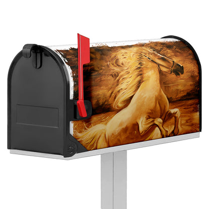 Vintage Horse Painting Print Mailbox Cover