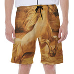 Vintage Horse Painting Print Men's Beach Shorts