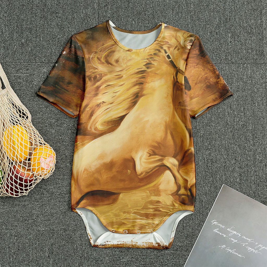 Vintage Horse Painting Print Men's Bodysuit
