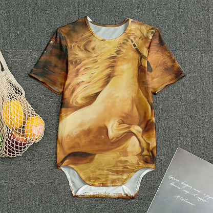 Vintage Horse Painting Print Men's Bodysuit