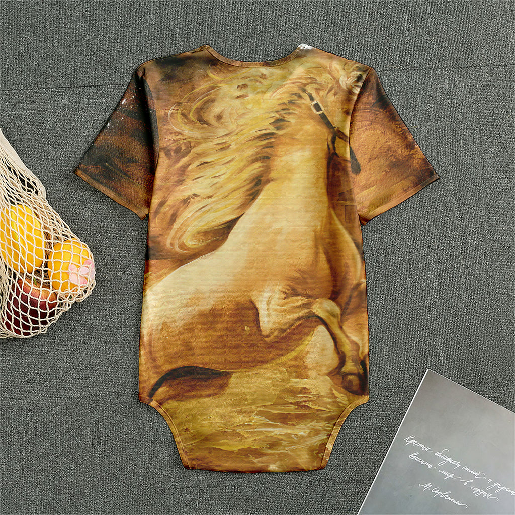 Vintage Horse Painting Print Men's Bodysuit