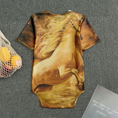 Vintage Horse Painting Print Men's Bodysuit