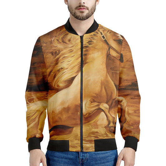 Vintage Horse Painting Print Men's Bomber Jacket