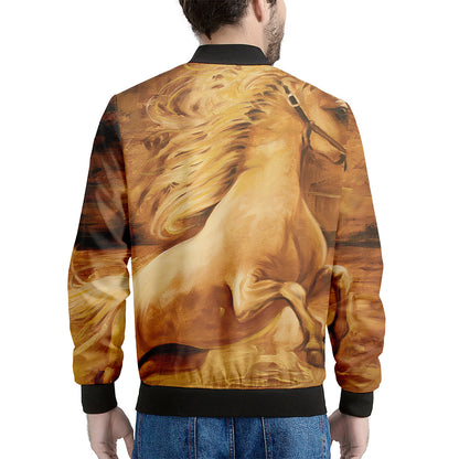 Vintage Horse Painting Print Men's Bomber Jacket