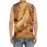 Vintage Horse Painting Print Men's Fitness Tank Top
