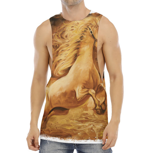 Vintage Horse Painting Print Men's Muscle Tank Top