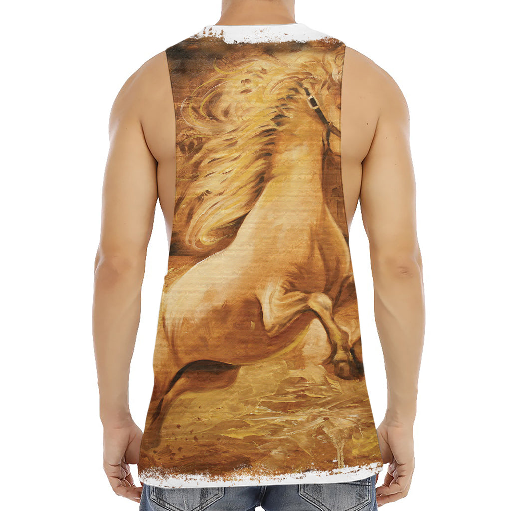 Vintage Horse Painting Print Men's Muscle Tank Top
