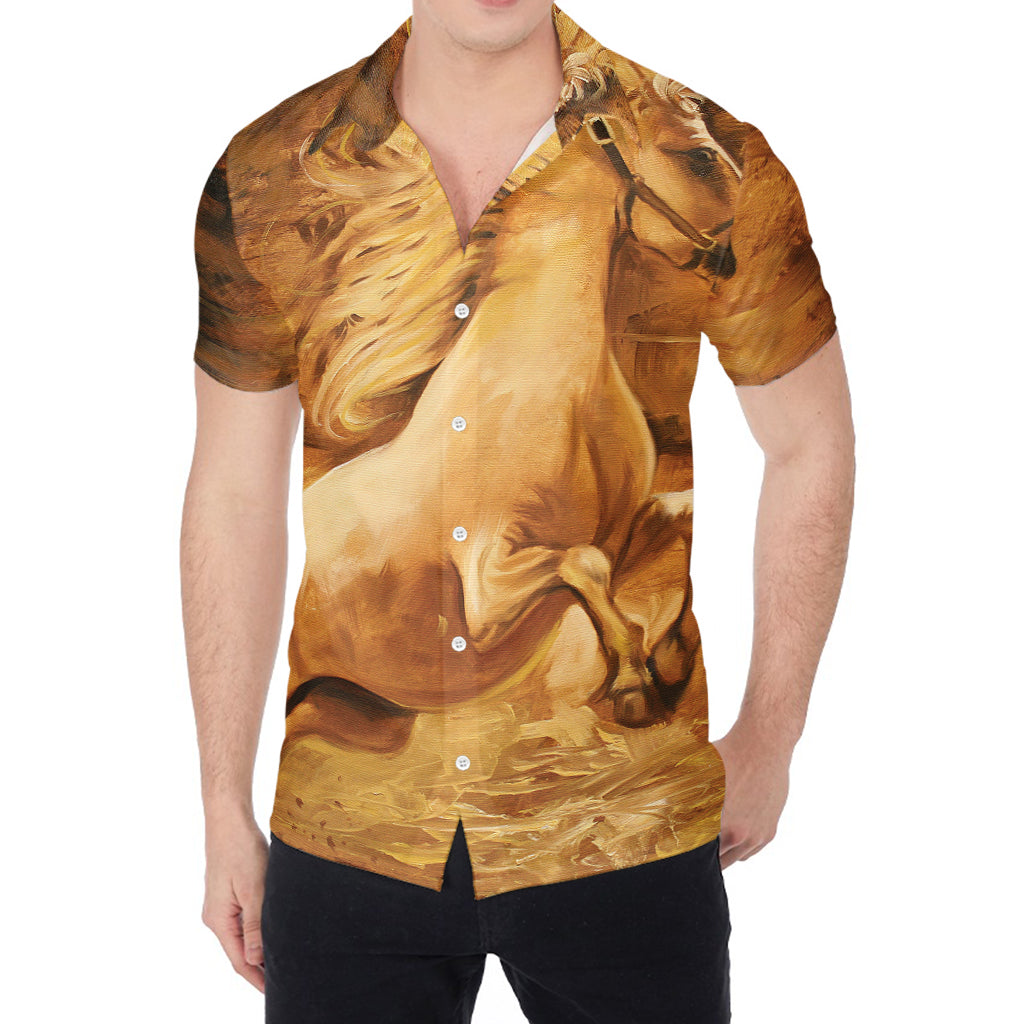 Vintage Horse Painting Print Men's Shirt