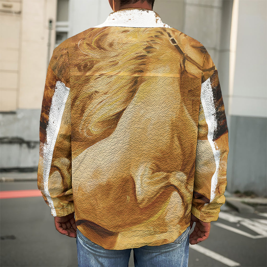 Vintage Horse Painting Print Men's Shirt Jacket