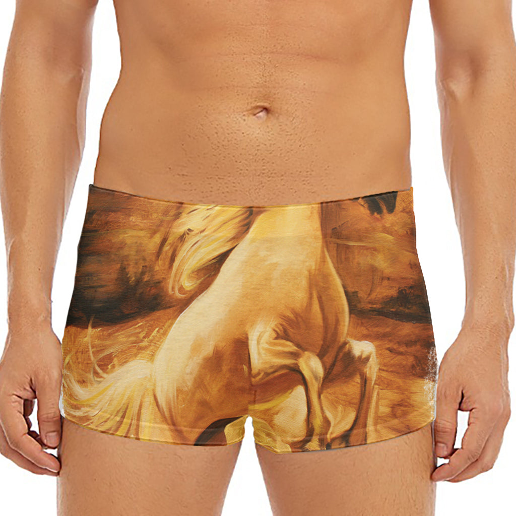 Vintage Horse Painting Print Men's Short Boxer Briefs