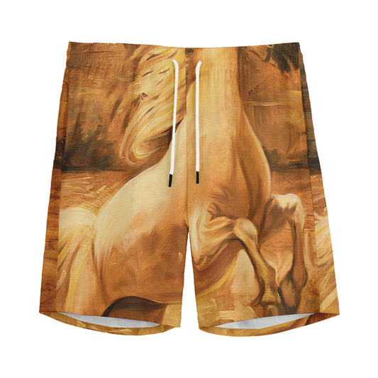 Vintage Horse Painting Print Men's Sports Shorts