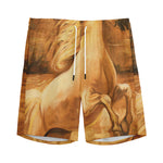 Vintage Horse Painting Print Men's Sports Shorts