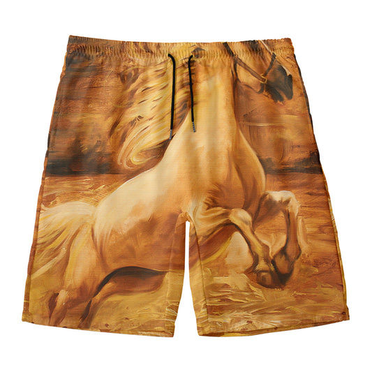 Vintage Horse Painting Print Men's Swim Trunks