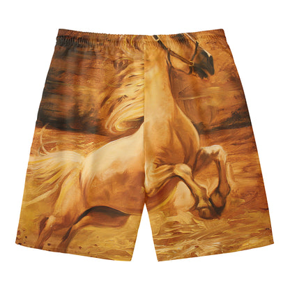 Vintage Horse Painting Print Men's Swim Trunks