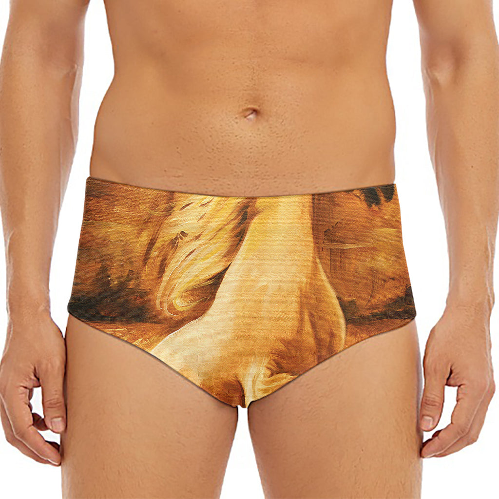 Vintage Horse Painting Print Men's Triangle Swim Briefs