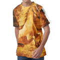 Vintage Horse Painting Print Men's Velvet T-Shirt
