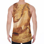 Vintage Horse Painting Print Men's Velvet Tank Top