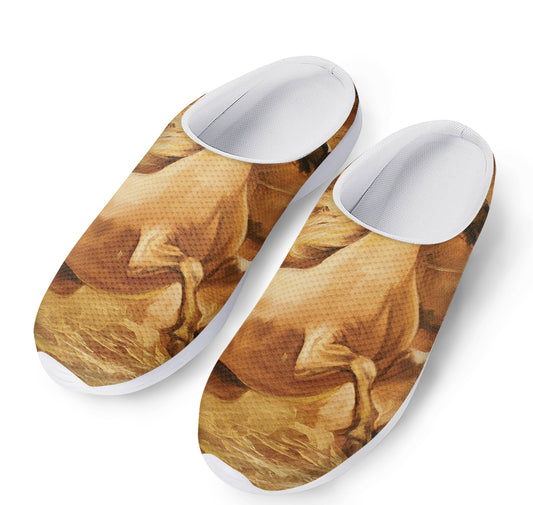 Vintage Horse Painting Print Mesh Casual Shoes