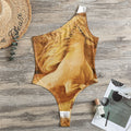 Vintage Horse Painting Print One Shoulder Bodysuit