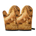 Vintage Horse Painting Print Oven Mitts