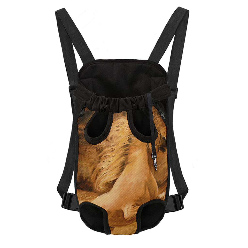 Vintage Horse Painting Print Pet Carrier Backpack