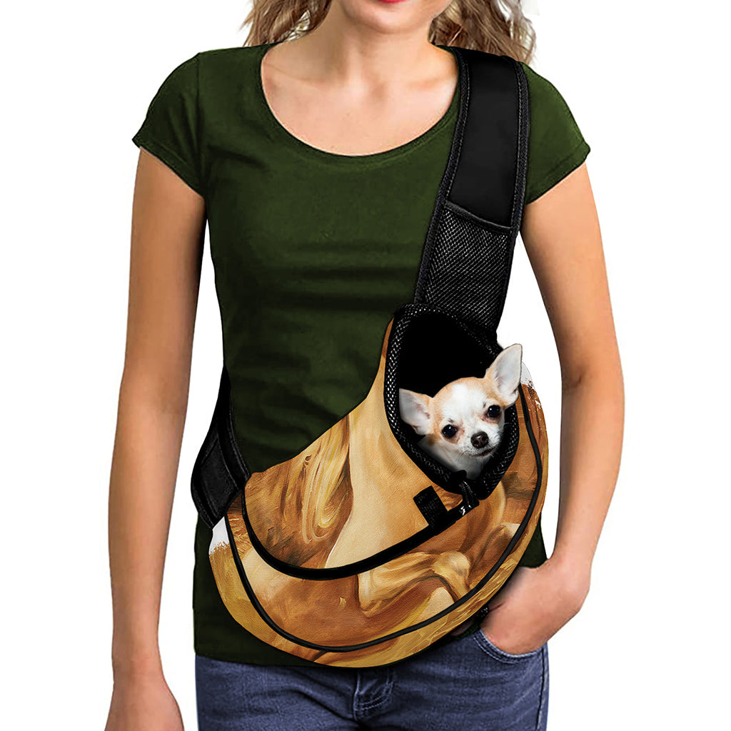 Vintage Horse Painting Print Pet Sling Carrier