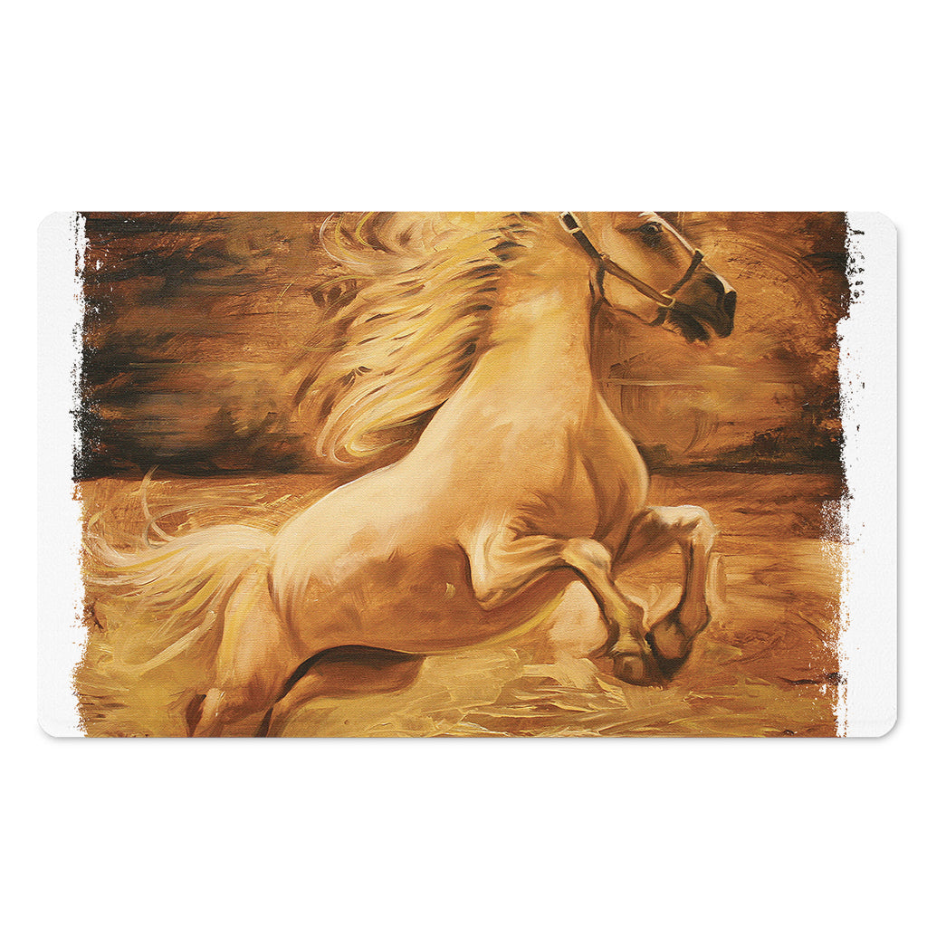 Vintage Horse Painting Print Polyester Doormat