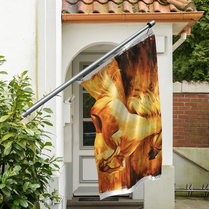 Vintage Horse Painting Print Polyester Flag