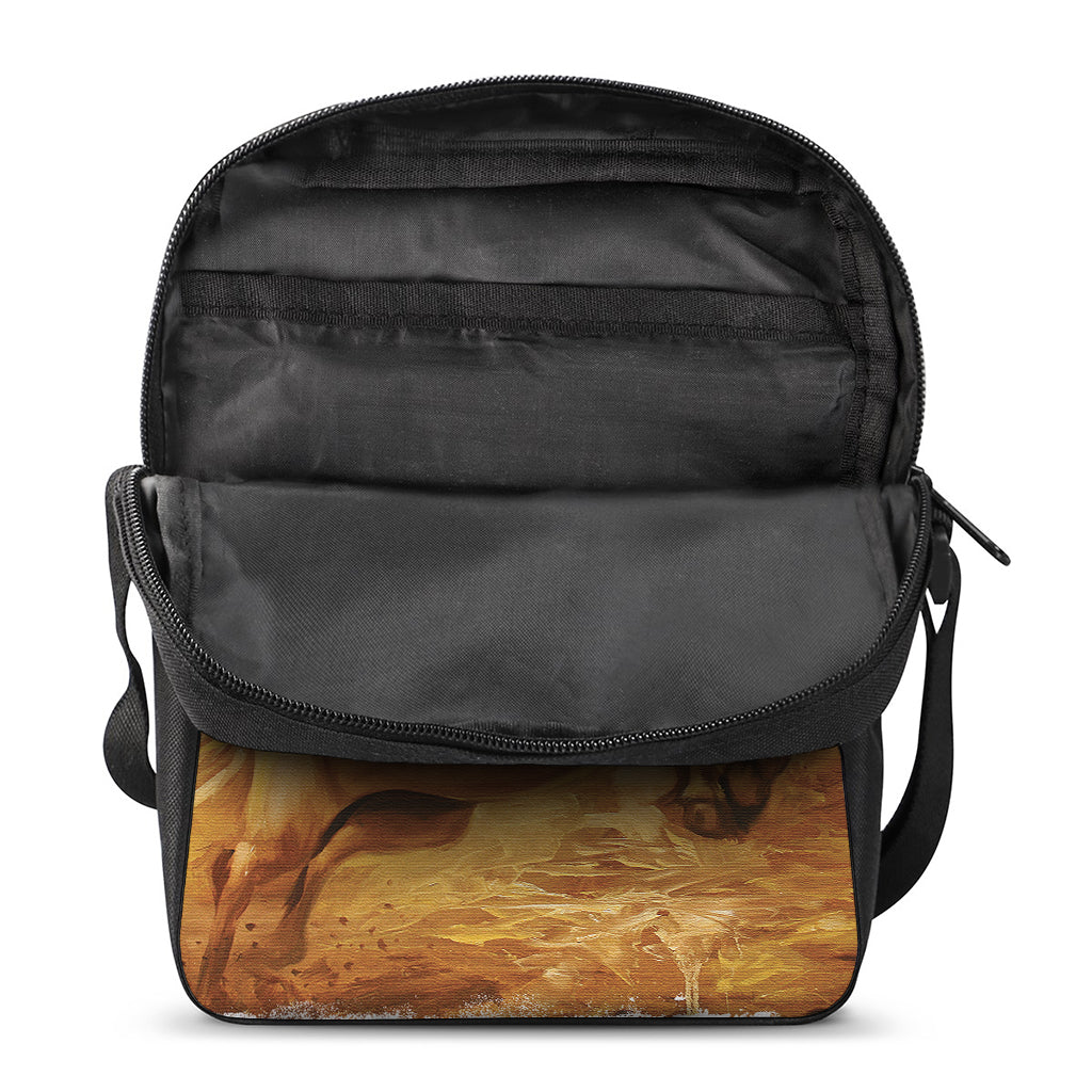 Vintage Horse Painting Print Rectangular Crossbody Bag