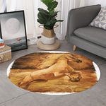 Vintage Horse Painting Print Round Rug