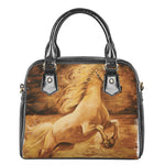 Vintage Horse Painting Print Shoulder Handbag