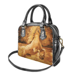 Vintage Horse Painting Print Shoulder Handbag