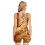 Vintage Horse Painting Print Sleeveless One Piece Swimsuit