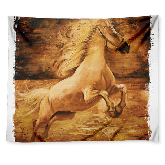 Vintage Horse Painting Print Tapestry
