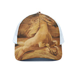 Vintage Horse Painting Print White Mesh Trucker Cap