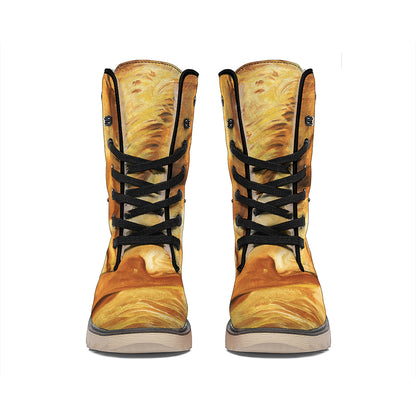 Vintage Horse Painting Print Winter Boots