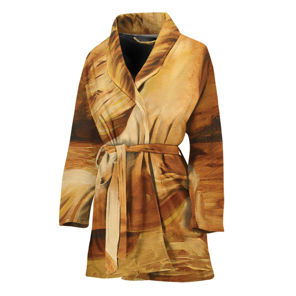 Vintage Horse Painting Print Women's Bathrobe