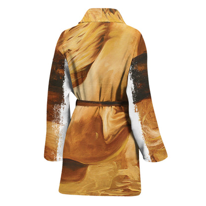 Vintage Horse Painting Print Women's Bathrobe