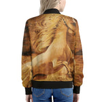 Vintage Horse Painting Print Women's Bomber Jacket
