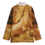 Vintage Horse Painting Print Women's Cotton Blazer