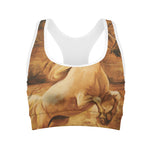 Vintage Horse Painting Print Women's Sports Bra